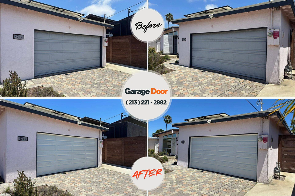 Before and after: garage door repair Palmhurst, TX